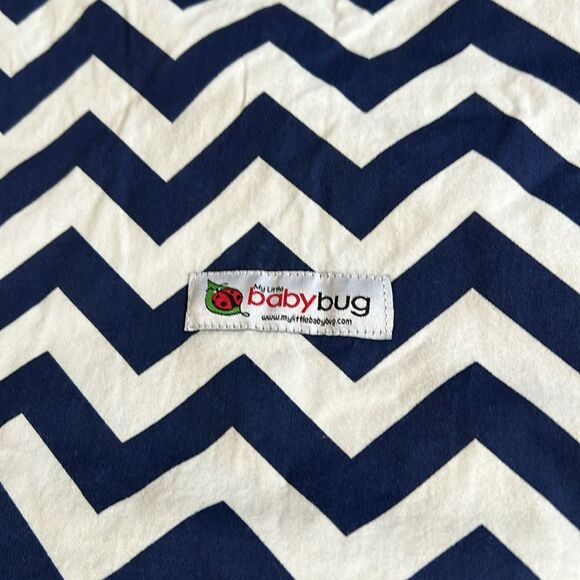 Baby Bug Car Seat Canopy-Navy and White Chevron - Picture 2 of 5